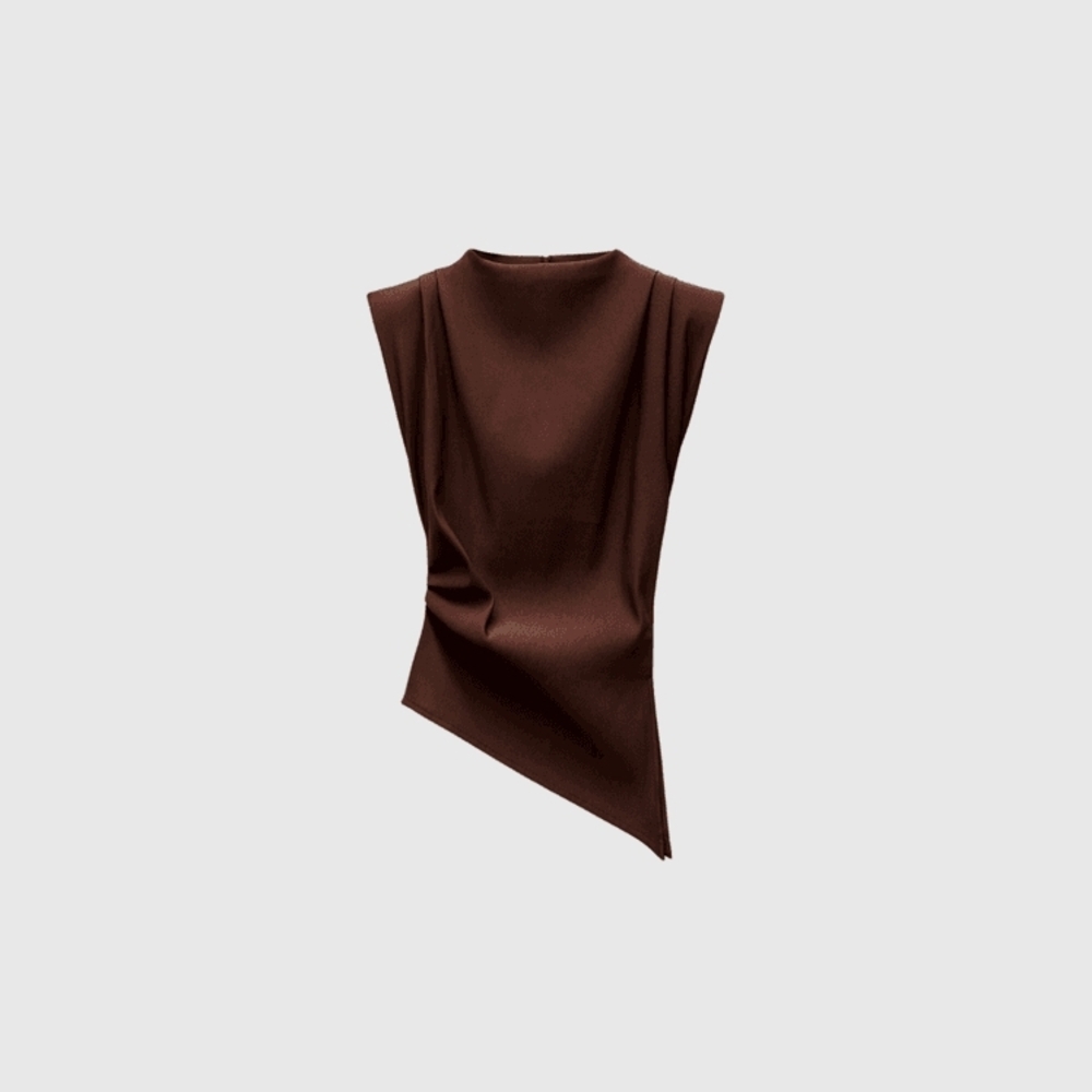 NWT Barcelona Zara Top With Shoulder Pads Asyemmetrical